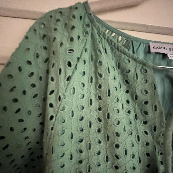 Karina Grimaldi Irina Eyelet Mini Dress in Sage size XS from Revolve - Picture 6 of 14